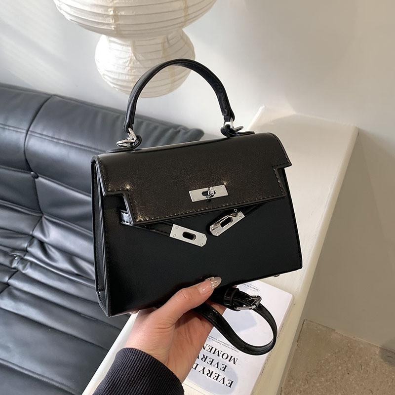 Retro Fashion Ladies Handbag 2023 New Autumn And Winter High-end Kelly Small Square Bag Cross-border Trend Khaki Black Yellow Beige