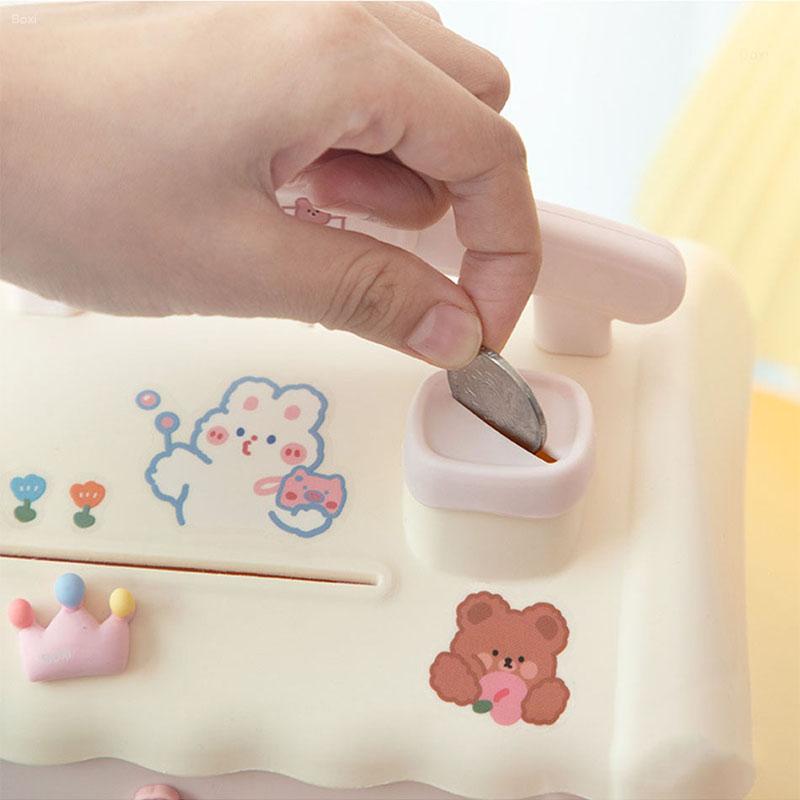 Kawaii Cartoon House Plastic Piggy Bank Cute Save Money Box For Kids Girl Adults Storage Home Decoration Children Birthday Gifts