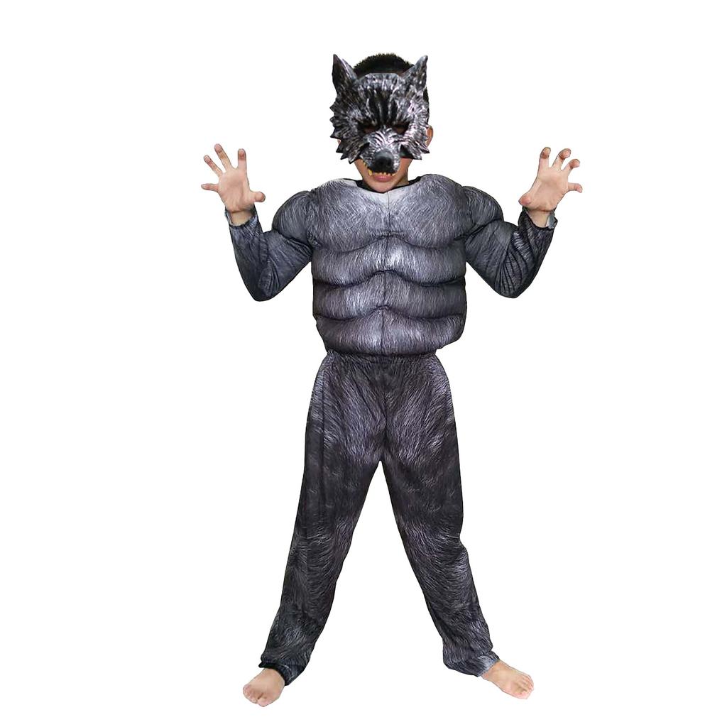Halloween Child Muscle Wolf Muscle Top +Pant +Wolf Mask