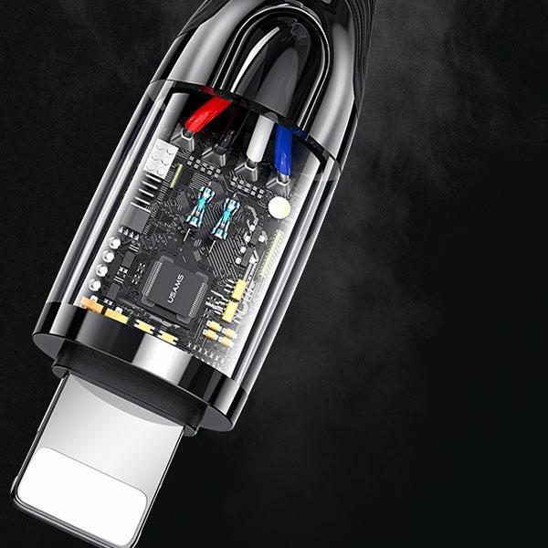 Kabel USB-C do Lightning USAMS 1.2m Smart Power-off 20W PD Ciemnozielony