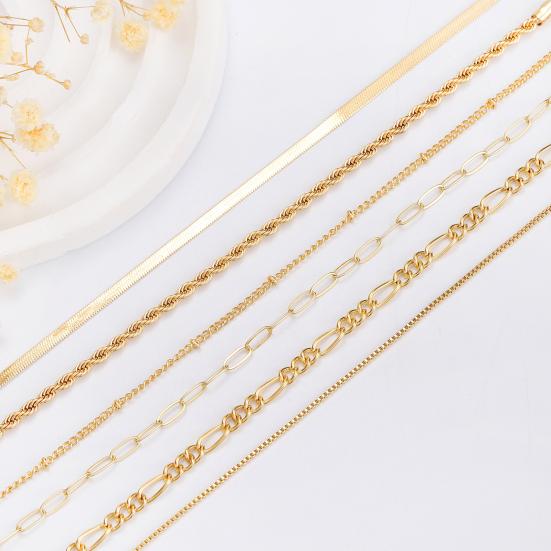 Женский набор браслетов для ношения стопкой в стиле ретро хип-хоп, цепочка «змеиная кость», различные полые цепочки