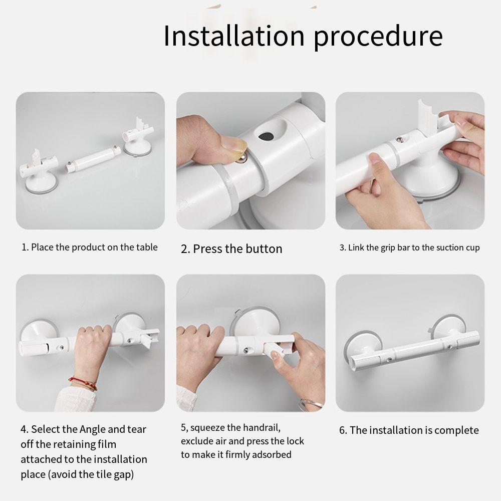 Anti-slip Shower Bathtubs Handle No Drill Suction Cup Door Handle  For Children Pregnant Women