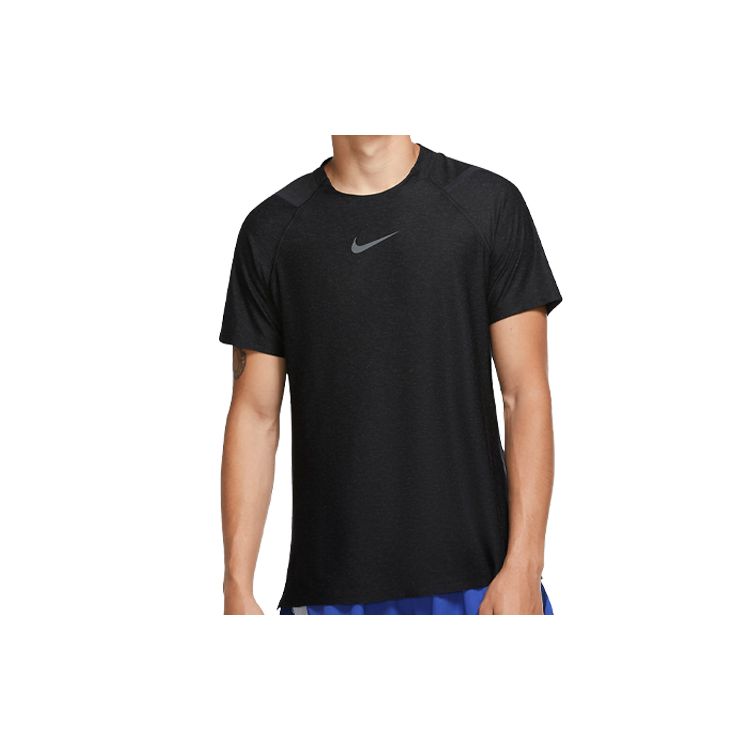 Nike Спортивная повседневная дышащая футболка с круглым вырезом и коротким рукавом, мужские топы, черные CU4990-010
