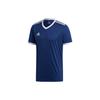 Logo Print V-Neck Short Sleeve Soccer Shirt Men Tops Blue CE8937