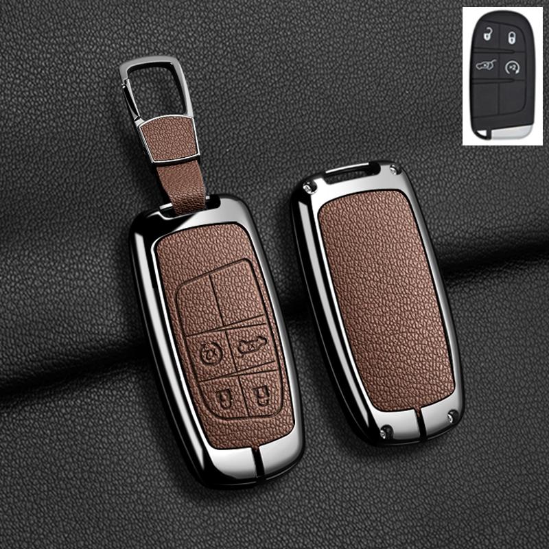 Автомобильный чехол-брелок из цинкового сплава Подходит для Jeep Grand Cherokee Wk2 Kl Wrangler Jk Jl Mp Patriot Renegade Commander Compass 4 5 Кнопок Брелок