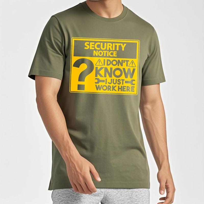 Printed Women summer tshirt Fashion Security Notice I Dont Know I Just Work Here Basic Women Tee shirt male summer teeshirt