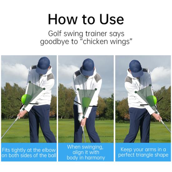 Golf Swing Trainer Hand Position Arm Posture Corrector Golf Swing Practice Connecting Ball Training Aid for Beginners