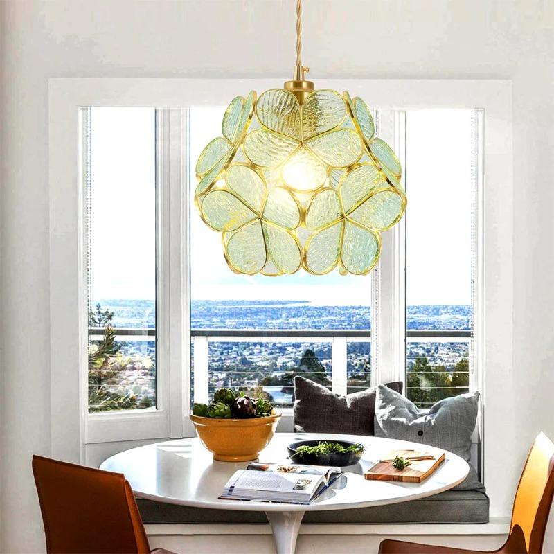 Стеклянные подвесные светильники Светодиодный потолочный светильник Домашний декор Люстра Подвесной цветочный фонарь Подвесные люстры Светильник кухонный остров