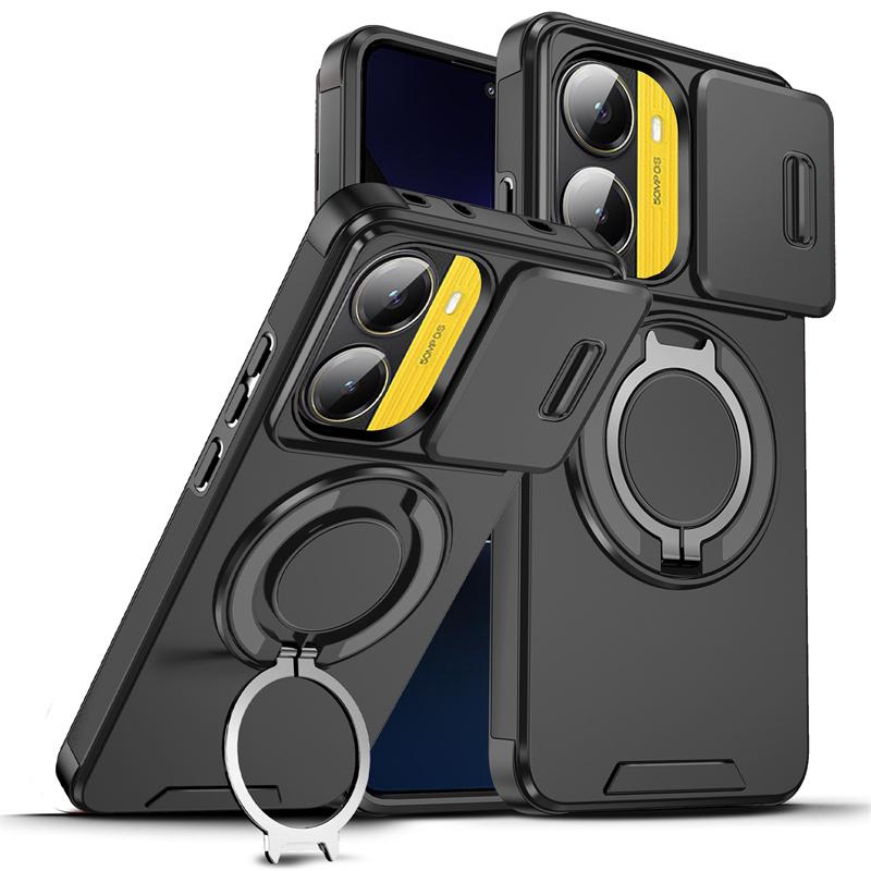 Броня Фунда Для Xiaomi Poco X7 Pro 5G Защита Объектива-слайдера Чехол для телефона Для Pocox7pro Poko Little X 7 Pro x7pro Чехол с кольцом-держателем