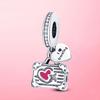 New 925 Sterling Silver Red Enamel High Heels Shoes Dangle Charm Fit Fashion Bracelet Necklace Original Jewelry Making