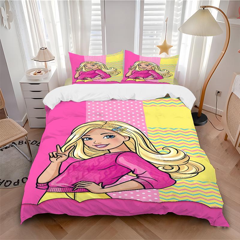 3Pcs Pop Art Barbie Style Bedding Sets For All Sizes New 3D Printed Bed Cover Comforter Duvet Cover Pillowcase Bedroom Decoration
