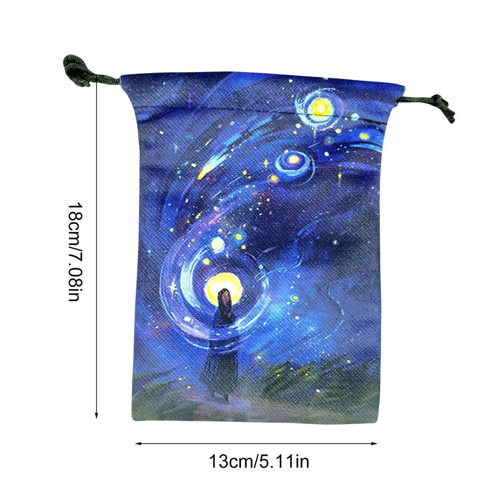Мешочек для карт Таро Композитный флис Затягивающийся мешочек для хранения Мешочек для хранения Таро Мешочек для рунных костей Мешочек для украшений Мешочек для подарков на вечеринку/Рождество