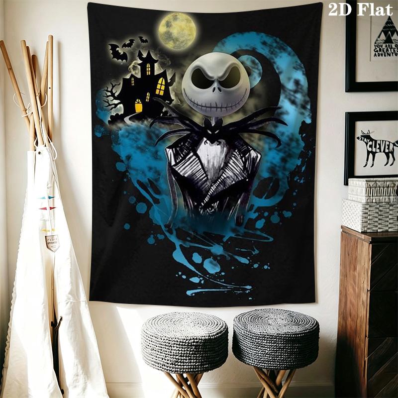 Jack Skellington Halloween Tshirt Tapestry Background Cloth Fashion Print Wall Decoration Atmospheric Background Cloth Wall Covering Decoration