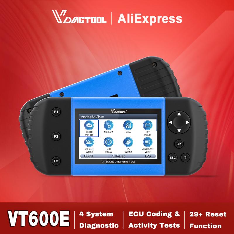 VDIAGTOOL VT600 Elite Car Diagnostic Scanner Engine ABS SRS EPB Oil Service Reset VT600e Auto Scan Tools 19 Lifetime Free Update
