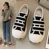 Женская парусиновая обувь на липучке меньшинства, весенняя корейская версия, новая повседневная универсальная спортивная обувь на толстой подошве, тенденция