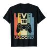 Level 10 Unlocked T-Shirt Funny Video Gamer 10th Birthday Gift Sweatshirt Tops Tees Cotton Men T Shirt Funny Casual Tshirt