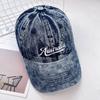 Wide Brim Denim Baseball Cap Korean Style Casual Duckbill Hat Letter Embroidery Peaked Cap  Women