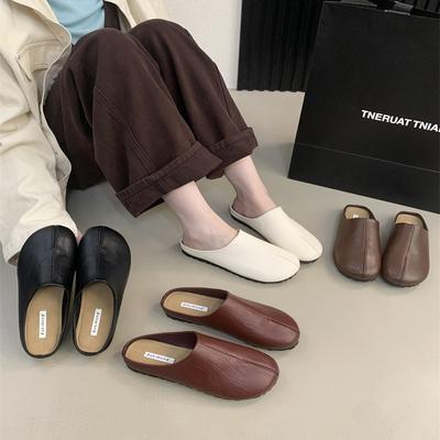 Love single shoes женские новые однопедальные ретро корейские туфли-полушапки с сумкой на голову 2025 ленивая осень черный