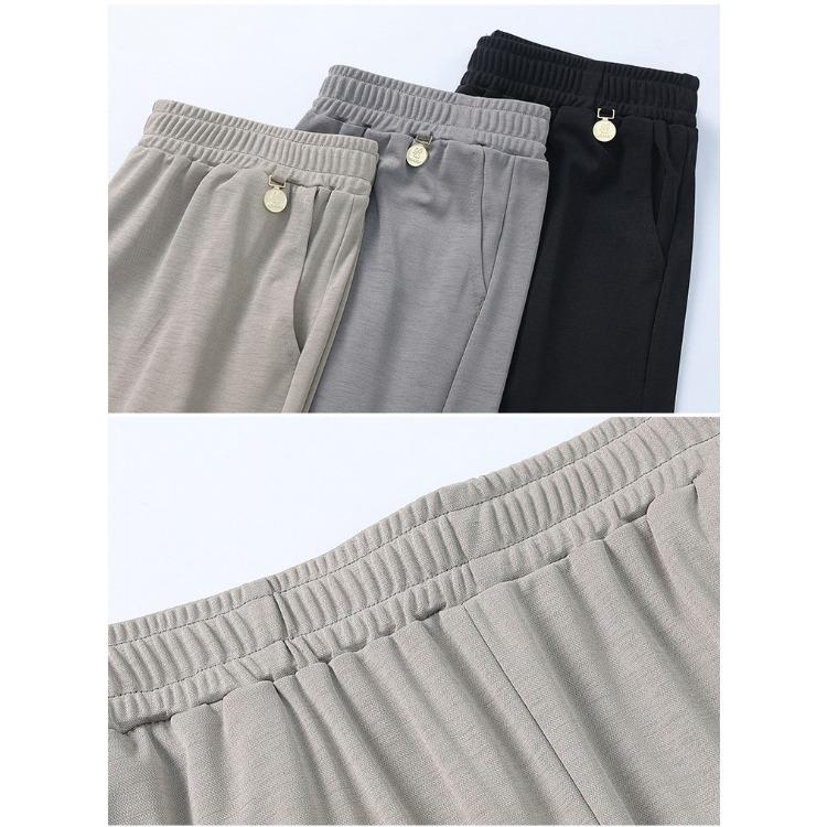 Mom's Summer Pants Grandma's Thin Cropped Pants Women's Pants High Waist Straight Leg Loose Grandma Pants