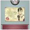 [Q9464] - Retro Metal Plaque 'Audrey Hepburn' (. . . and I Believe In Miracles) - 40x30 Cm