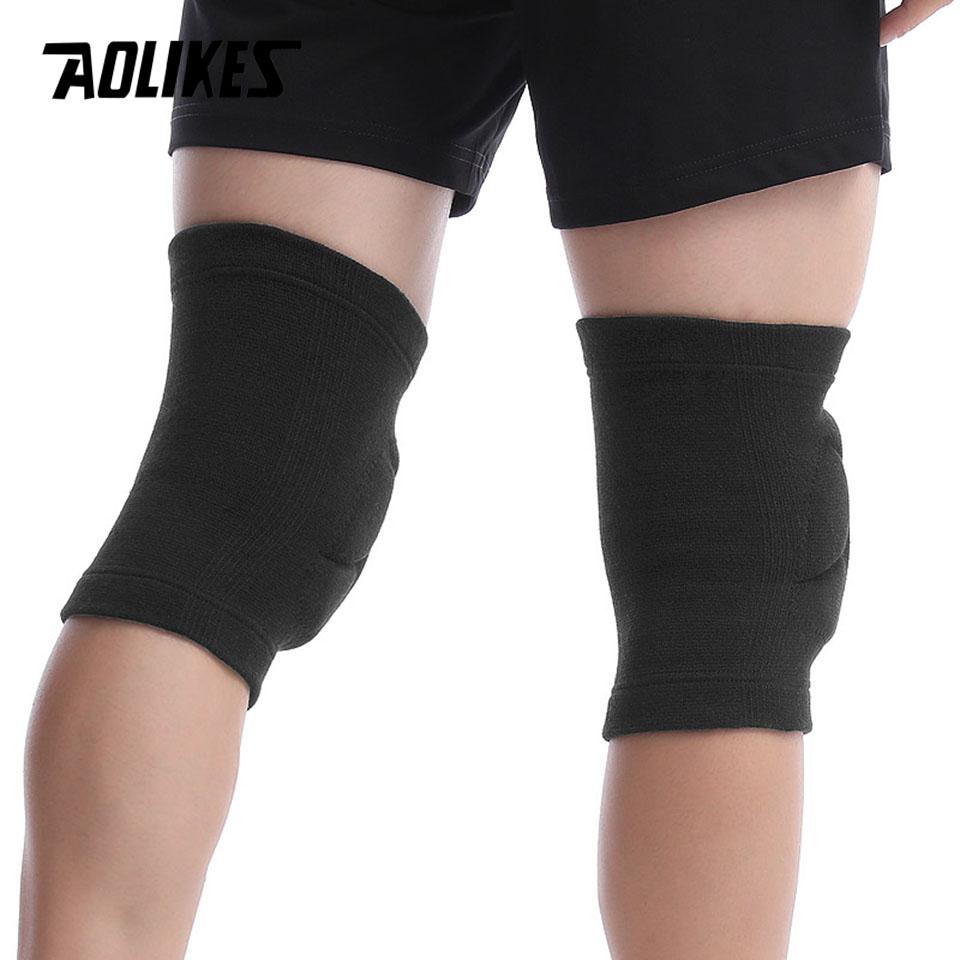 Aolikes 1 Pair Sports Thickening Knee Pads Volleyball Extreme Sports Kneepad Brace Support Dancing Yoga Elastic Knee Protector