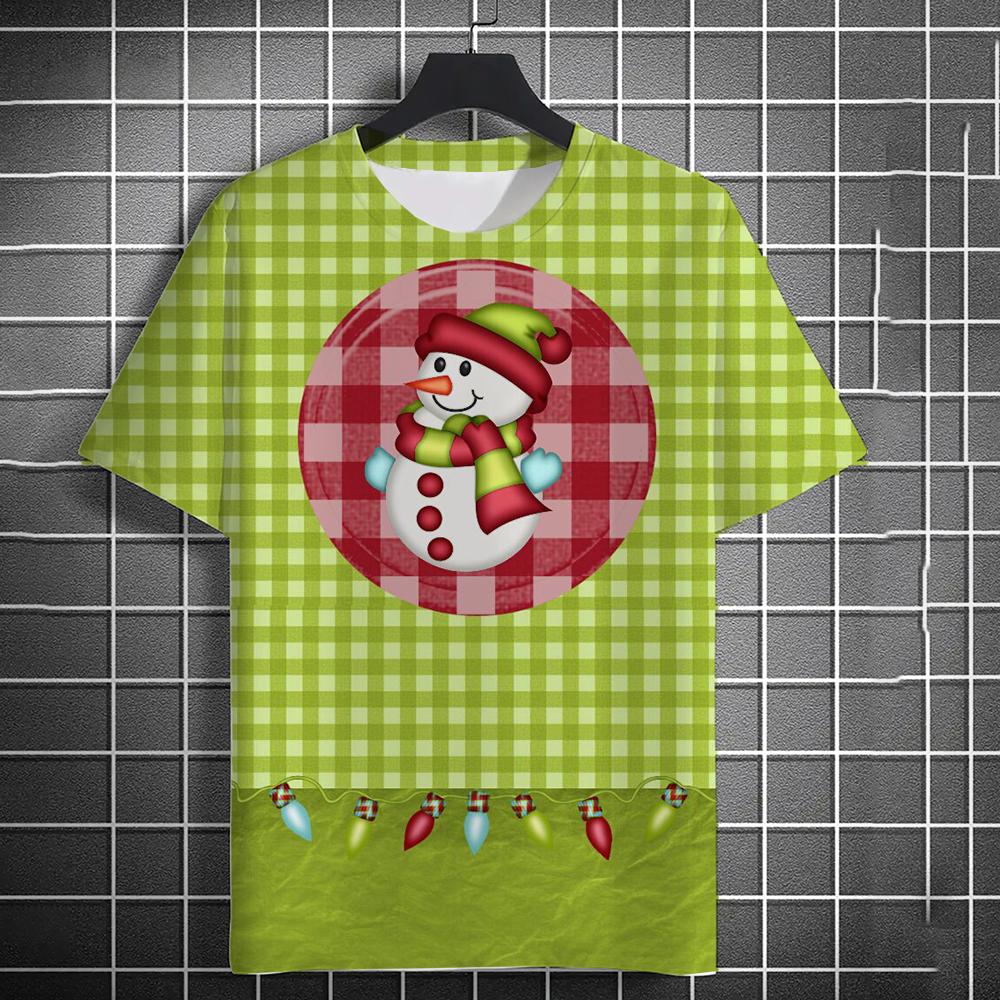 Men's T-Shirt Kids T Shirts 3D Santa Claus Printed Short Sleeve Christmas T-Shirt Trendy Christmas Casual Clothing Tops