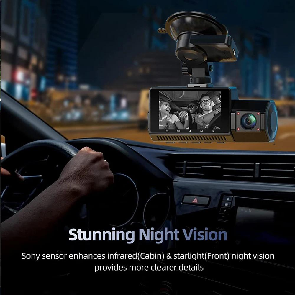 3-канальный автомобильный видеорегистратор Dash Cam 4K камера GPS WiFi для автомобильного видеорегистратора Black Box Видеорегистратор Night Vision Автомобильные аксессуары