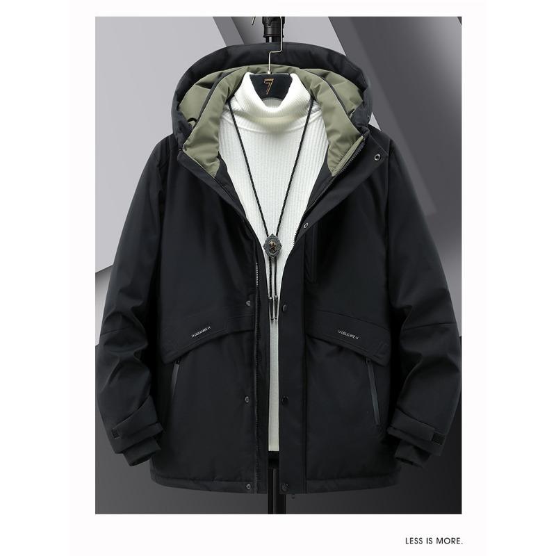 M8XL Батал Утепленная Куртка Пуховик Зимний Трендовый Бренд Утолщенная Теплая Куртка Мужская Одежда