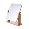 360 Degrees Rotatable Makeup Mirror with Wooden Base High Clarity Men Women Desktop Vanity Mirror Portable Travel Rectangle Cosmetic Mirror