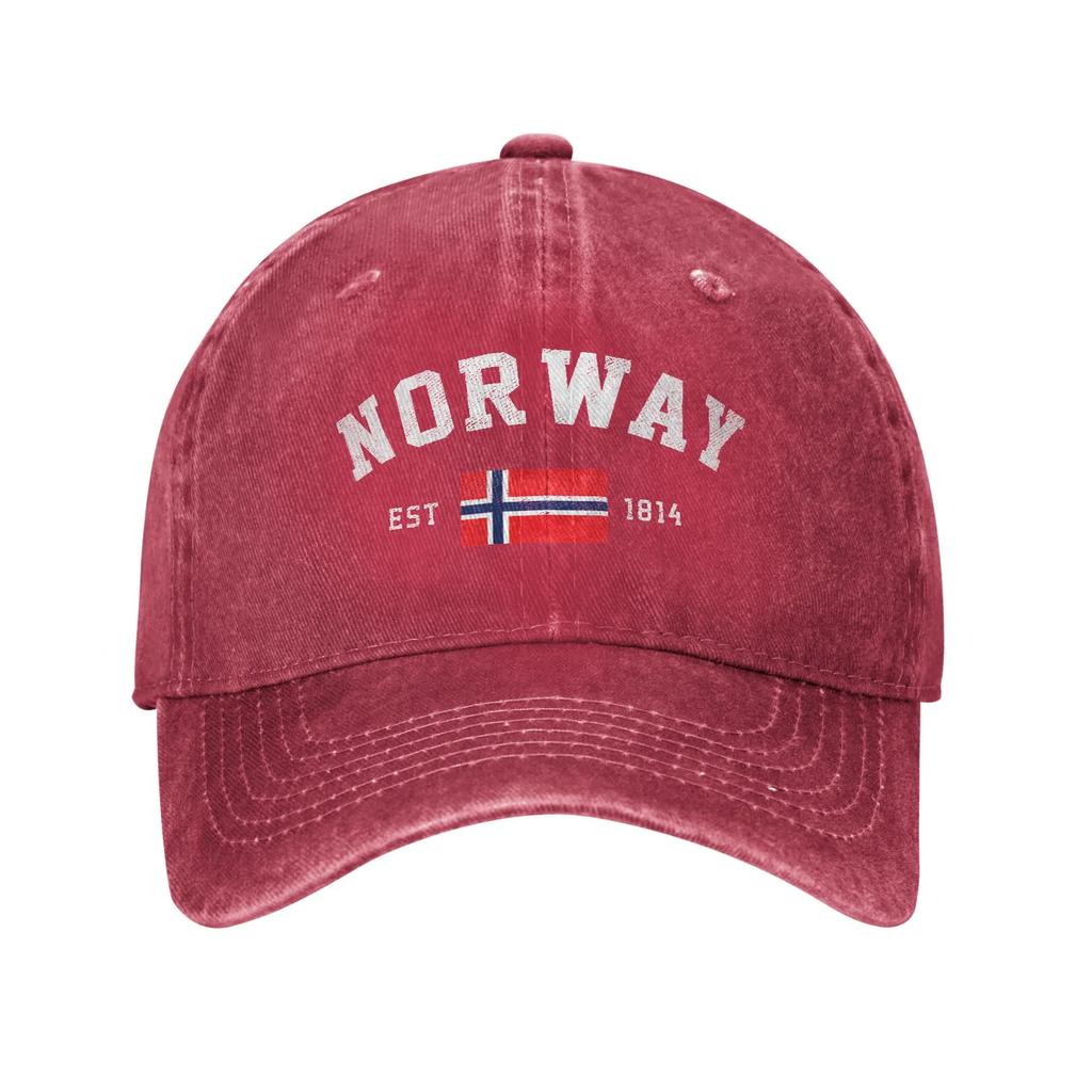 Vintage Norway Est. 1814 Norwegian Flag Baseball Cap for Men Women Distressed Denim Headwear Outdoor Summer Hats Cap