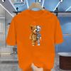 Hot 100% Cotton Casual Short Sleeve Robot Bear Men's Shirt Summer Breathable Clothes O Collar Short Sleeve for Men and Women