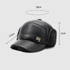 Men's Leather Hat Winter Warm Ear Protection Hat for Middle-Aged and Elderly People Bomber Hat Thick Cold-Proof Cap