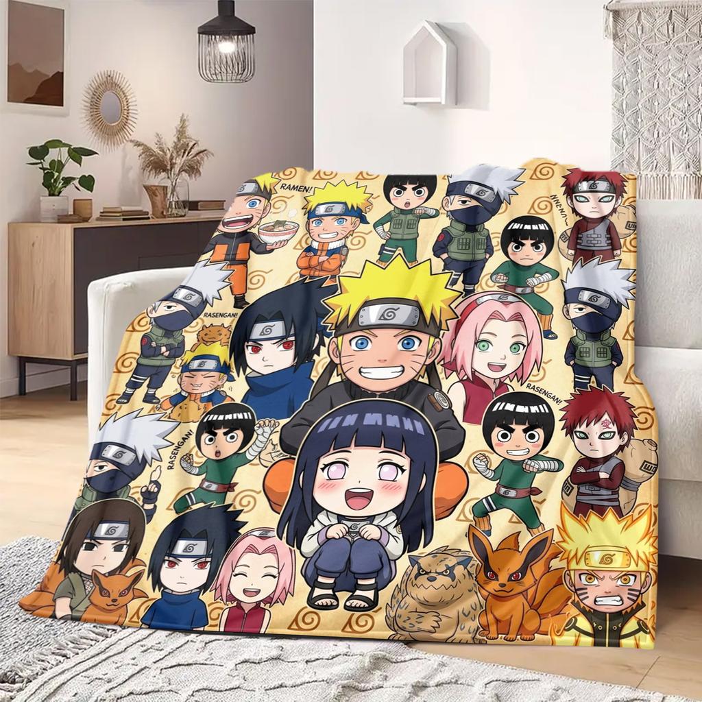 Naruto Flannel Blanket Trendy Print Fit For Bed Sofa Bedroom Chair Picnic Travel -HE5