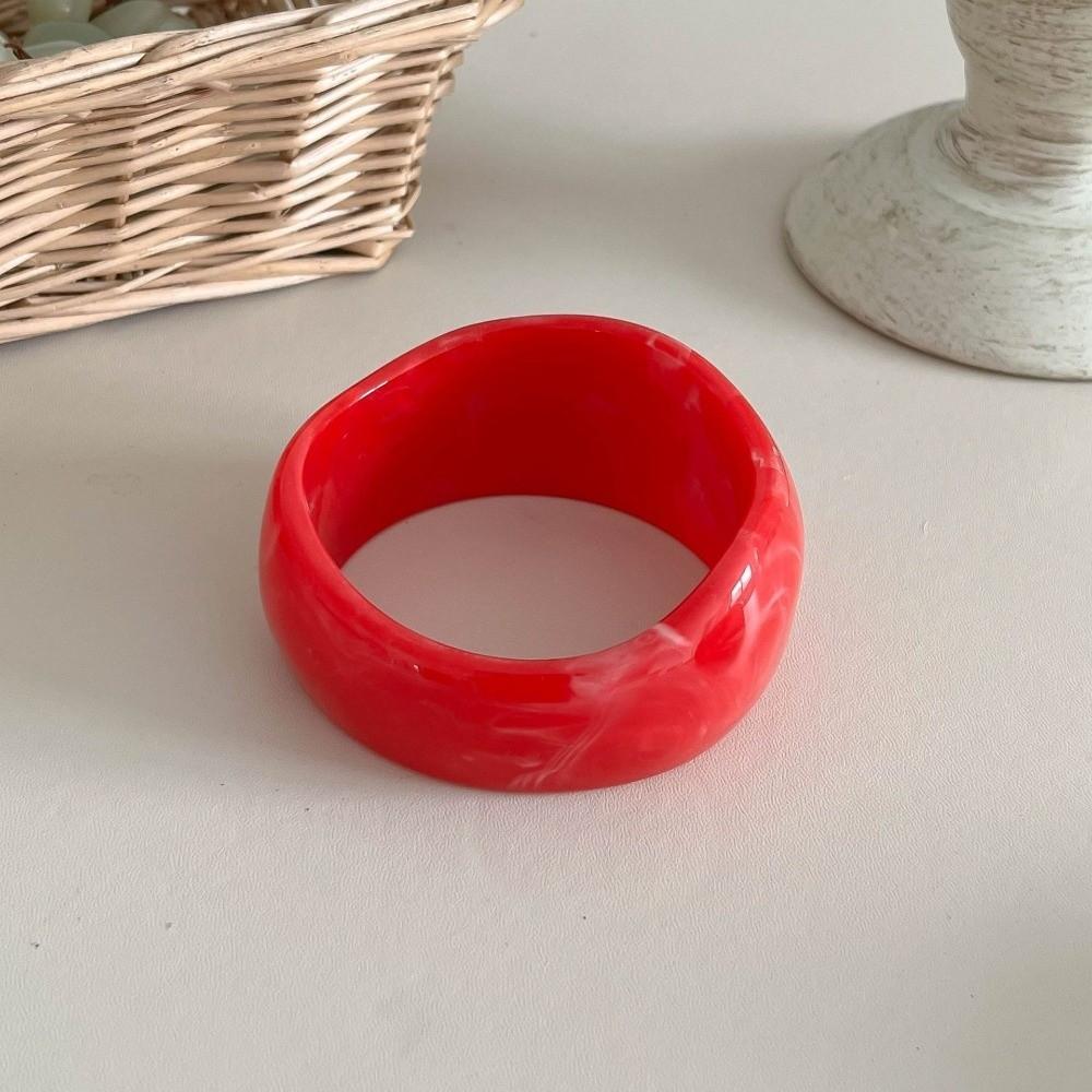 Smudged Wide Chunky Bangle Marbling Cuff Bracelet Vintage Irregular Resin Bracelet Gifts