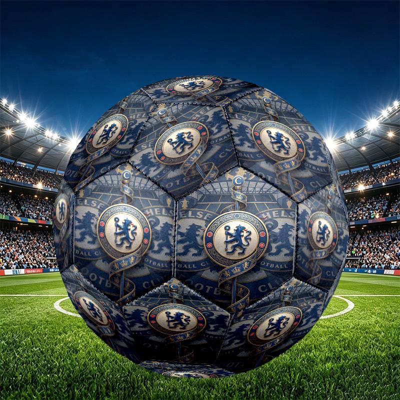 Футбольный мяч Chelsea Football Club, размер 5. Износостойкий полиуретановый мяч для тренировок и повседневной игры. Подарок на день рождения для футбольных болельщиков.