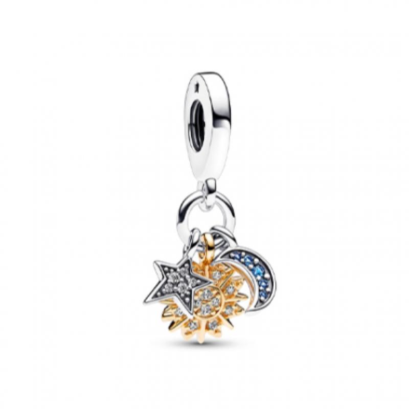 Pandora Two Tone Celestial Triple Dangle Charm 762676c01