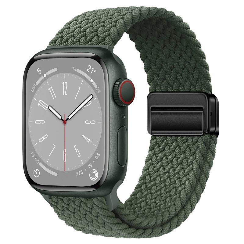 Плетеный ремешок для Apple Watch 40 мм 45 мм 41 мм 44 мм 42/46 мм 49 мм магнитный браслет iWatch series se 7 5 6 8 9 10 11 Ultra3 2