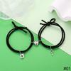 Magnet Couple Bracelets For Lovers Lock Heart Magnetic Bracelet For Women Men Braided Rope Wrist chain Minimalist Jewelry Gift