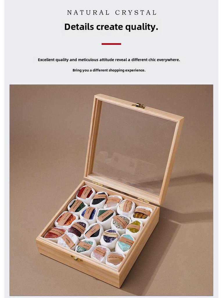 Коробка с образцами руды из кристаллов Восточно-Китайского моря: Натуральный кристалл, необработанный агат, детский подарок, украшение из хрустального камня