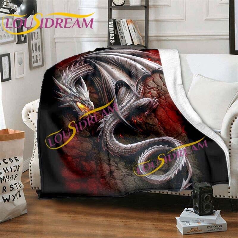 Dragon Cartoon Blankets Dragon Blanket Anime Dragon Flannel Blankets Sofa Bedspread Soft Warm Blankets Kids Blankets Home Decor