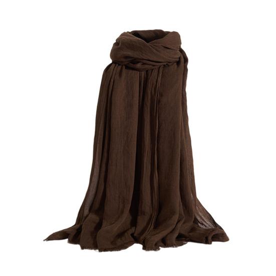 Женский шарф-шаль однотонный мягкий тканевый шарф тонкая дышащая шаль универсальный зимний уличный аксессуар