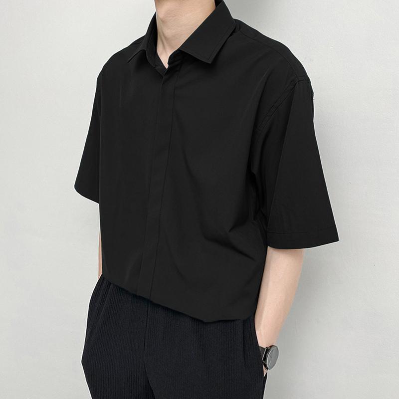INCERUN Мужские рубашки с короткими рукавами и пуговицами спереди, S-5XL
