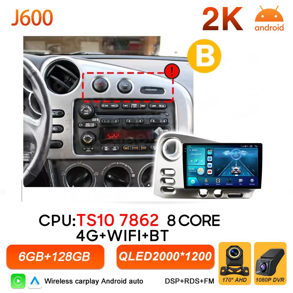 Carplay Auto Car Radio For Toyota Matrix E130 E140 2002 2003 2004 2005 2006 Multimedia Player Android TB Screen GPS Navigation