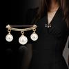 Women Faux Pearl Dangle Brooch Pin Cardigan Shawl Clip Jewelry Gift