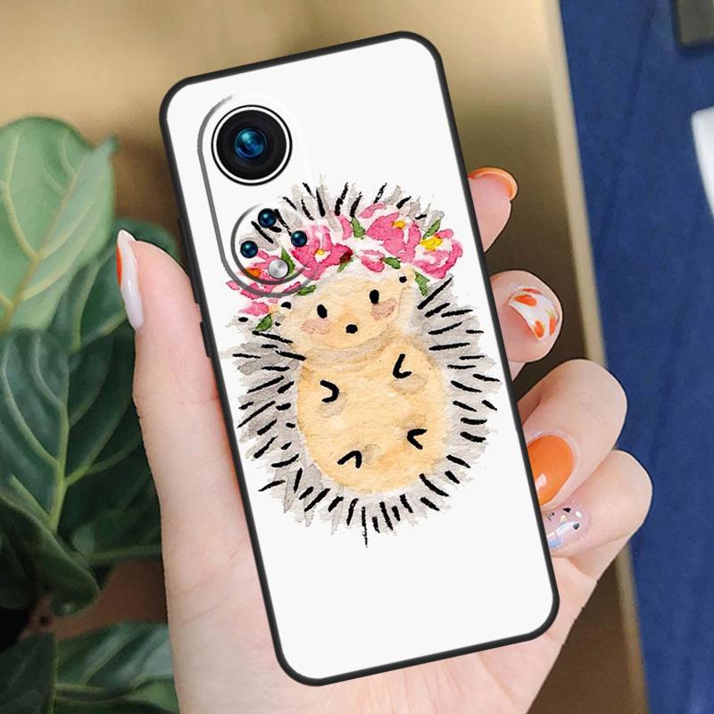 Чехол Животное Ежик Для Honor 200 Pro X9b X9a X8b X8a X8 X9 X9c 50 70 90 Lite Honor Magic 5 6 7 Pro Обложка