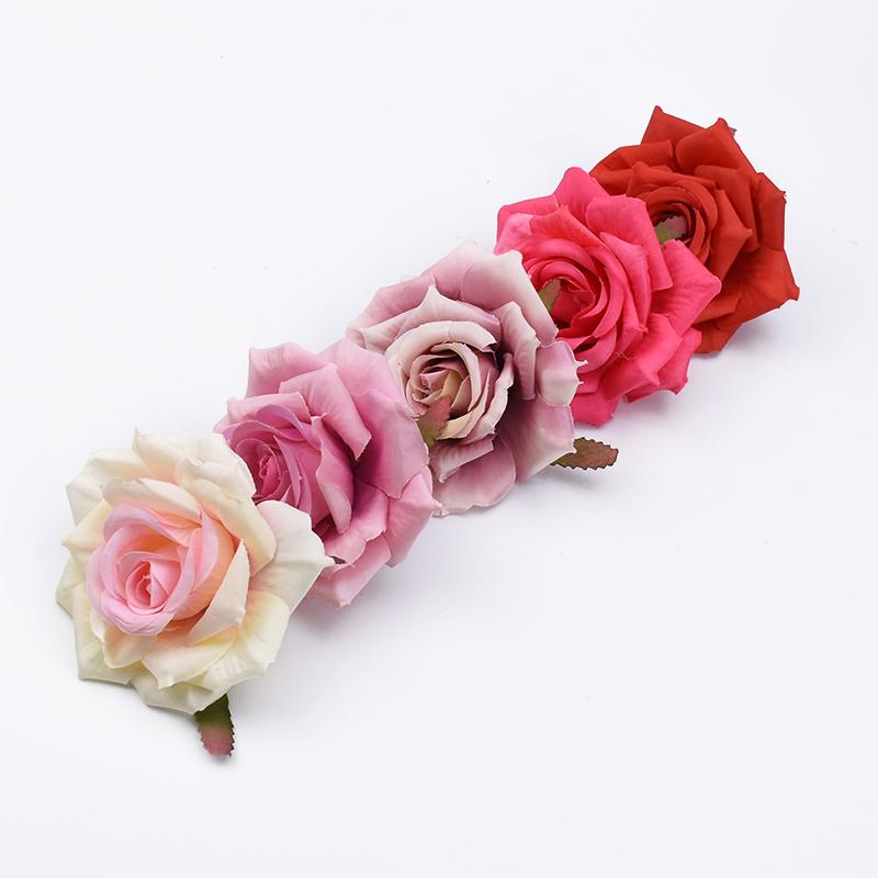 50/100pcs Silk Roses Flowers Wall Room Accessories Festival Car Decoration Home Wedding Cheap Artificial Plants Bride Brooch Diy