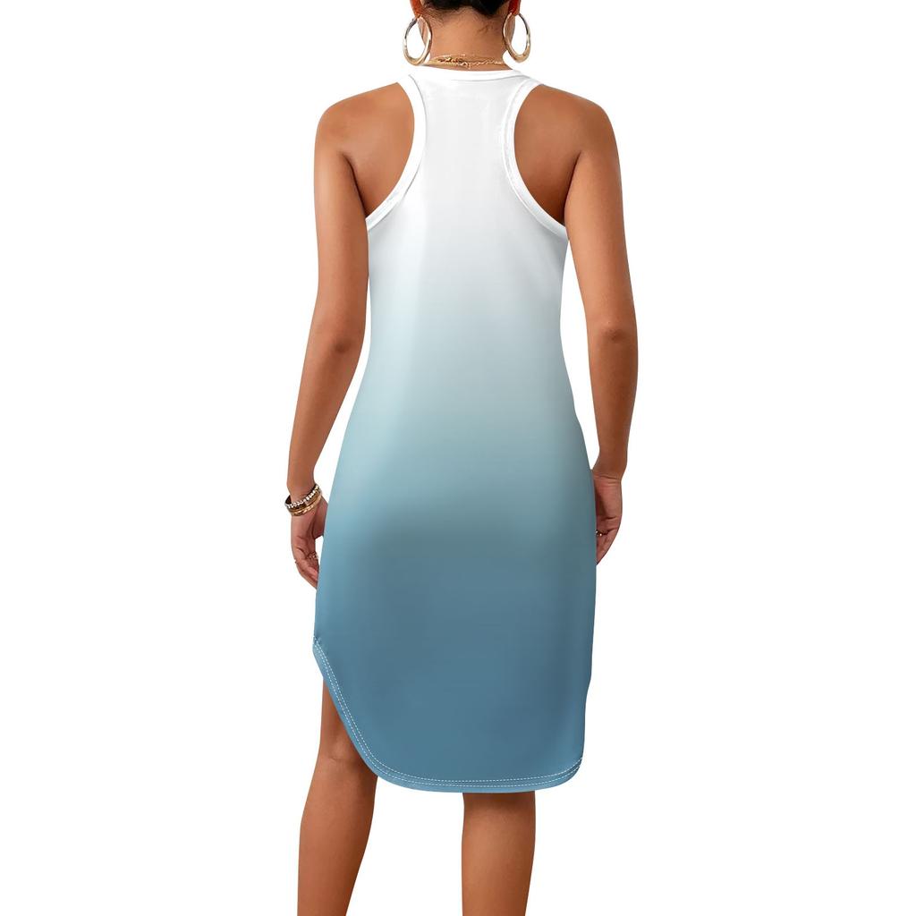 Женское весеннее и летнее темпераментное модное короткое жилет с коротким жилетом и тонким платьем с круглым вырезом и принтом