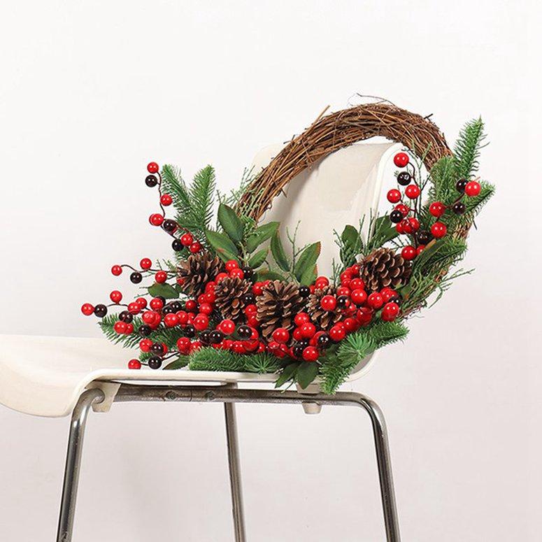 Home Front Door Decoration Wreath Christmas Creative Pine Cone Wreath Wall Hanging Wreath
