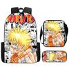 Набор из 3 предметов РЮКЗАК NARUTO для детей, Мочила с сумкой через плечо и пеналом, Легкий и прочный, для детей от 6 до 10 лет