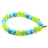 Bracelet - ABIJOUX - Peridot and Blue Chalcedony - 8 Mm Beads - Length 19-20 Cm - Mixed